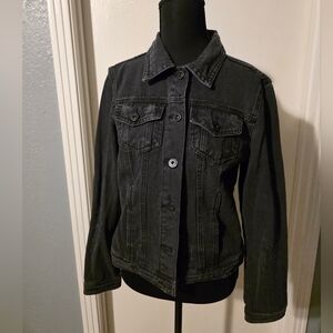 One 5 one Distressed Gray Jean Jacket Size M